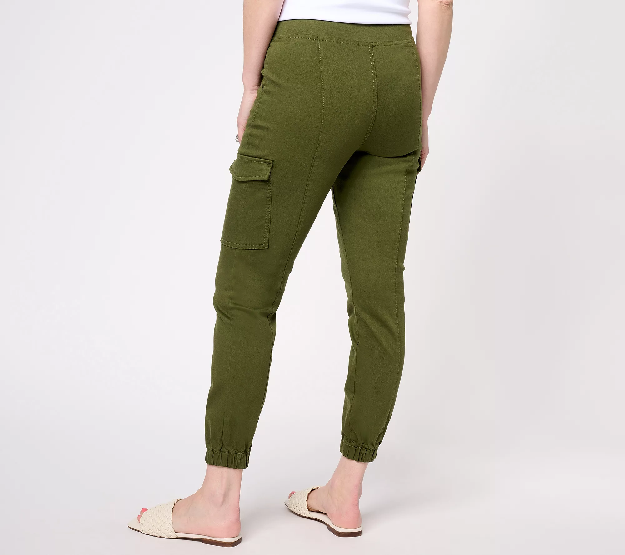 "As Is" Belle by Kim Gravel Tall TripleLuxe Twill Cargo Ankle Joggers