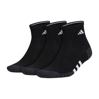 adidas Cushioned 3 Pair Big and Tall Quarter Ankle Socks Mens