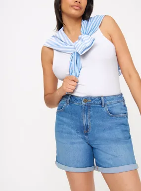 Buy Mid Wash Denim Boyfriend Shorts 20 | Shorts | Tu