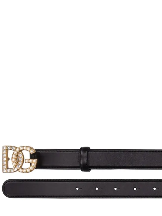 Dolce&Gabbana   2.5 cm Crystal DG soft leather belt 