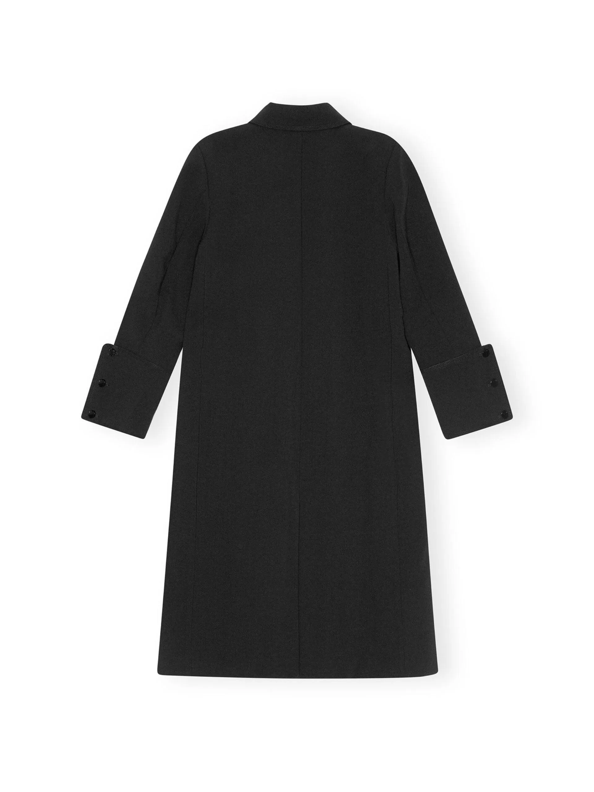 GANNI   Bonded Crepe Coat / Black