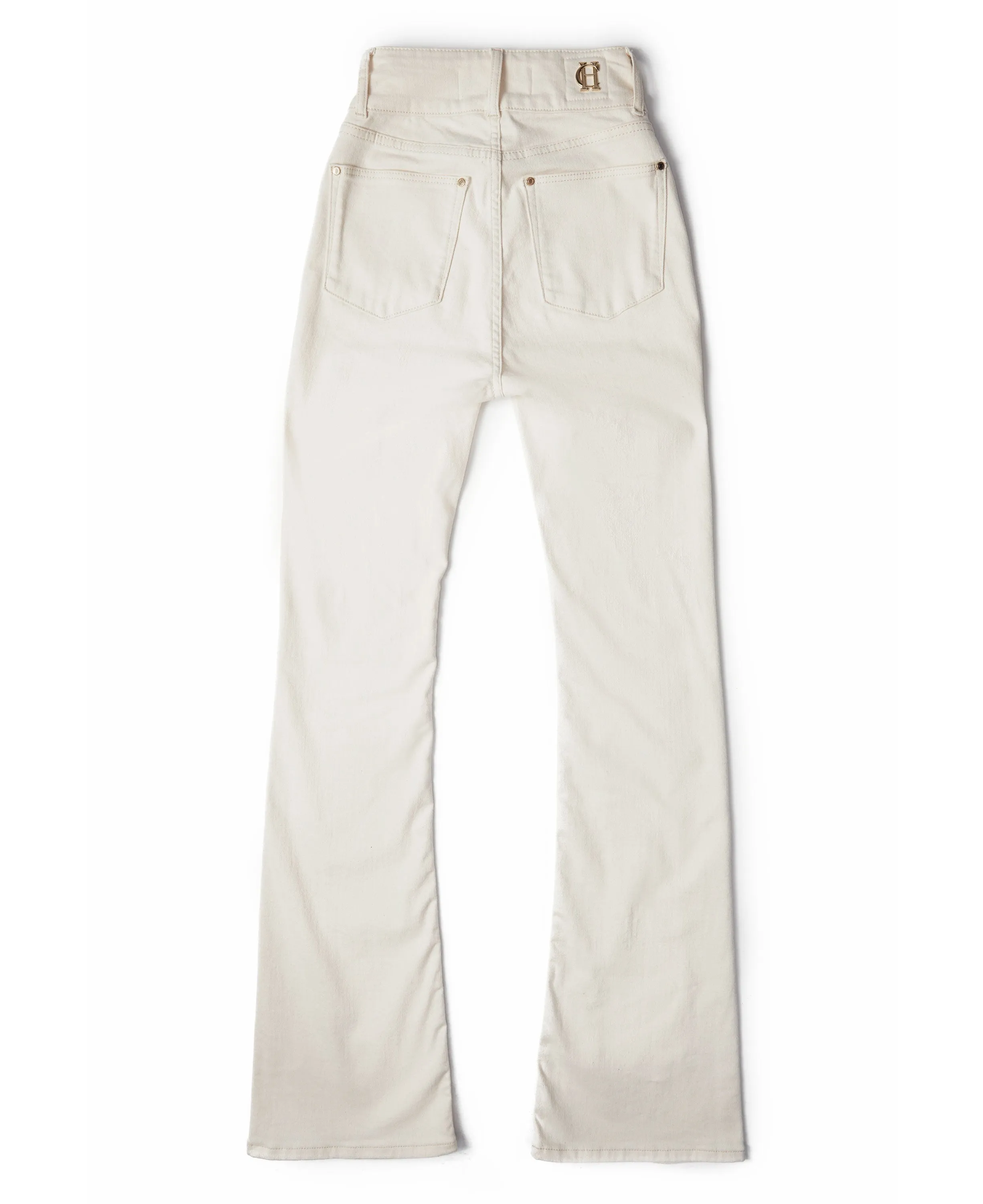 High Rise Flared Jean                             Oatmeal