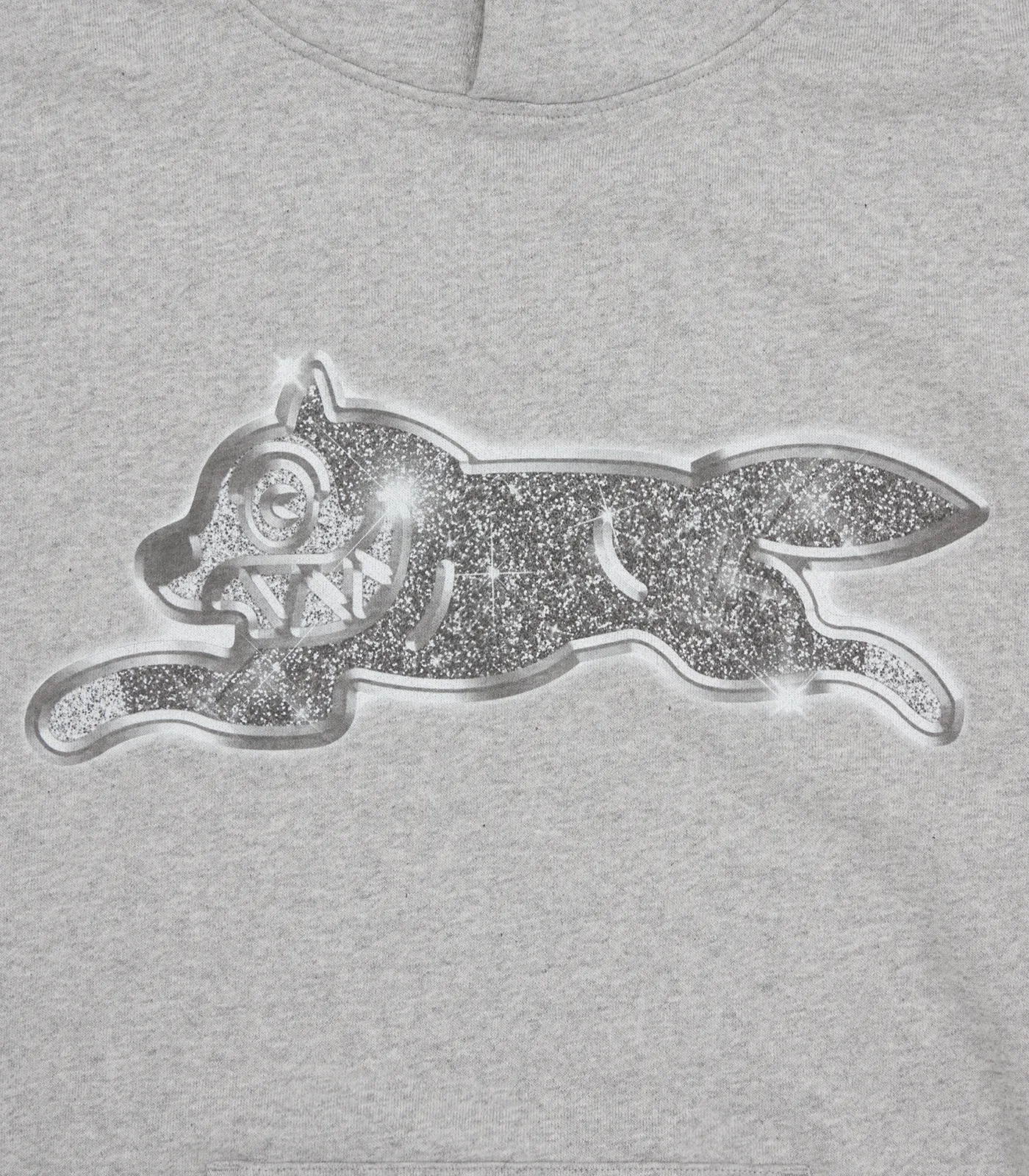 ICED OUT RUNNING DOG HOOD - HEATHER GREY