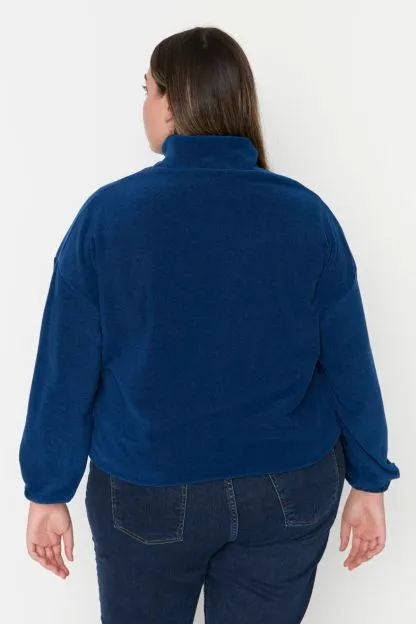 Lace Detail Fleece Knitted Sweatshirt