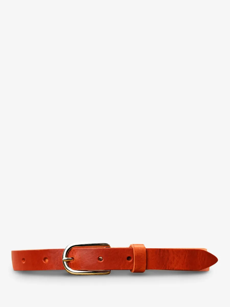 leather belt Orange - LaCeinture Magnifique - 20mm Orange | PAUL MARIUS