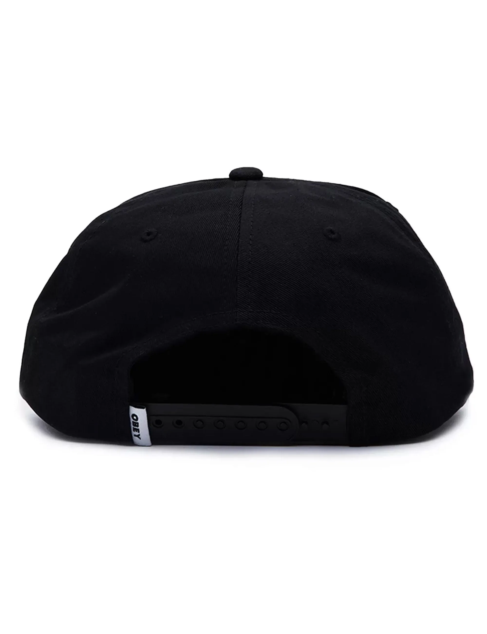 Lowercase 5 Panel Snapback Hat - Black