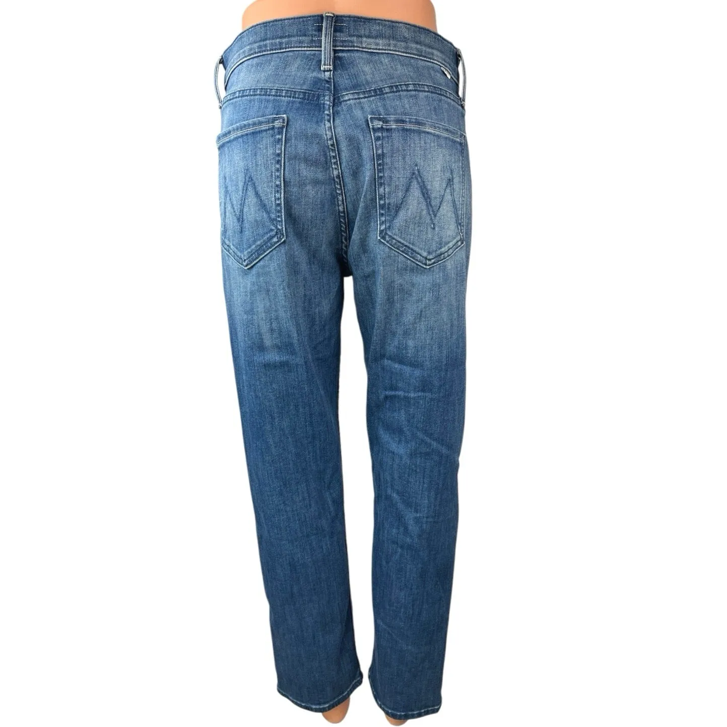 Mother Women's Blue High Rise The Tomcat Ankle Straight Denim Jeans Size 28