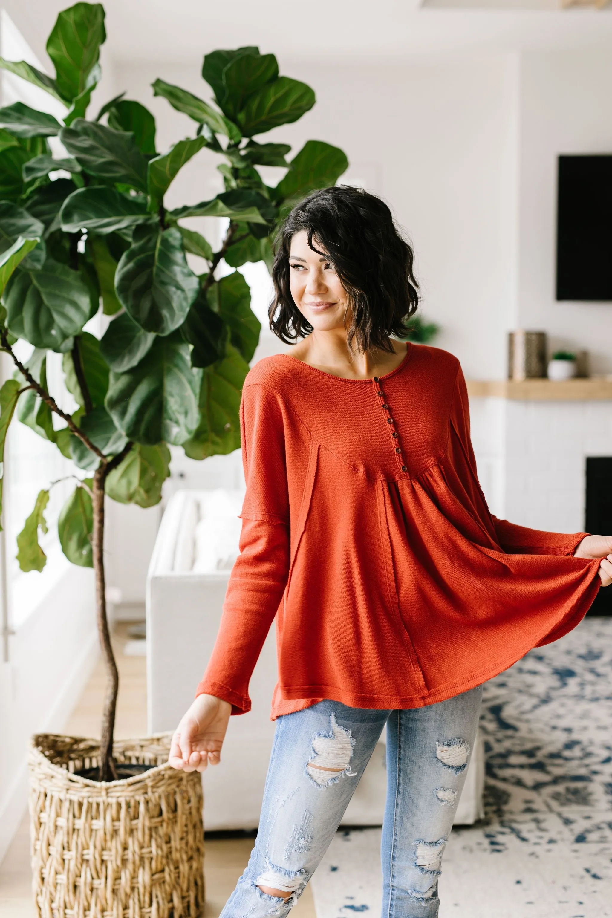 Social Gathering Babydoll Top - On Hand