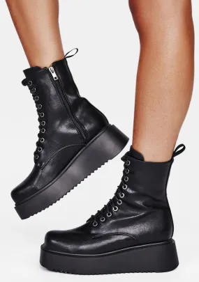 Spring Rain Combat Boots-