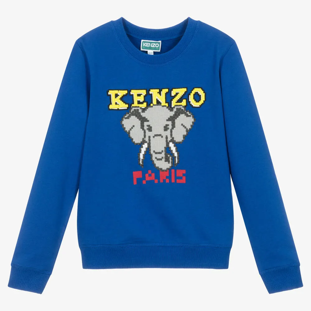 Teen Boys Blue Elephant Sweatshirt