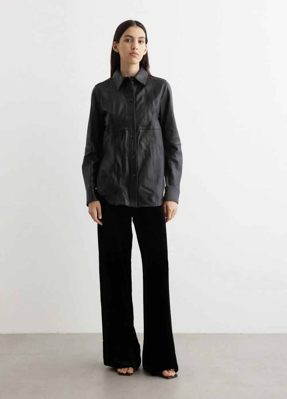 Toteme -  Slim Leather Shirt - Shirt