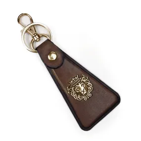 Triangular Key-chain With Belt Loop Dark Brown Leather By Brune & Bareskin