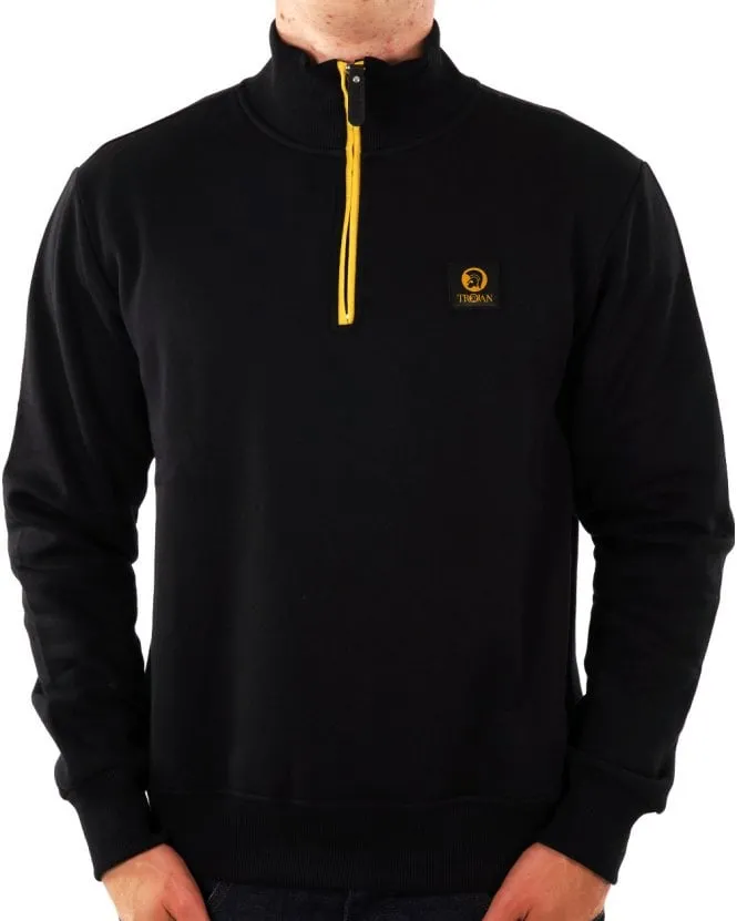 Trojan Half Zip Sweatshirt Black