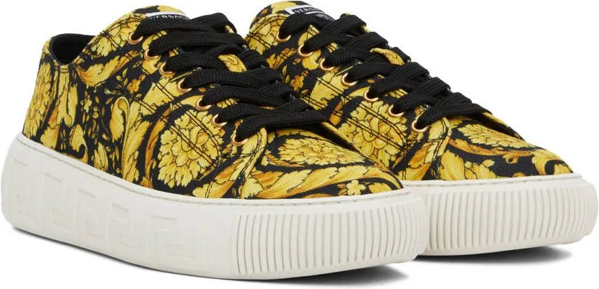 Versace Yellow & Black Barocco Sneakers