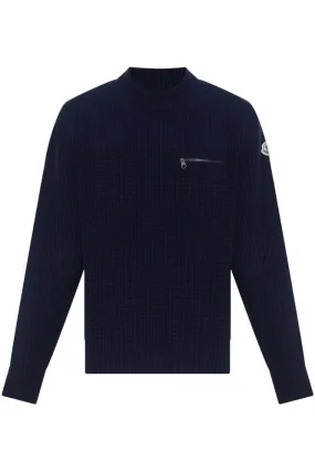 Waffle Knit Sweater Navy