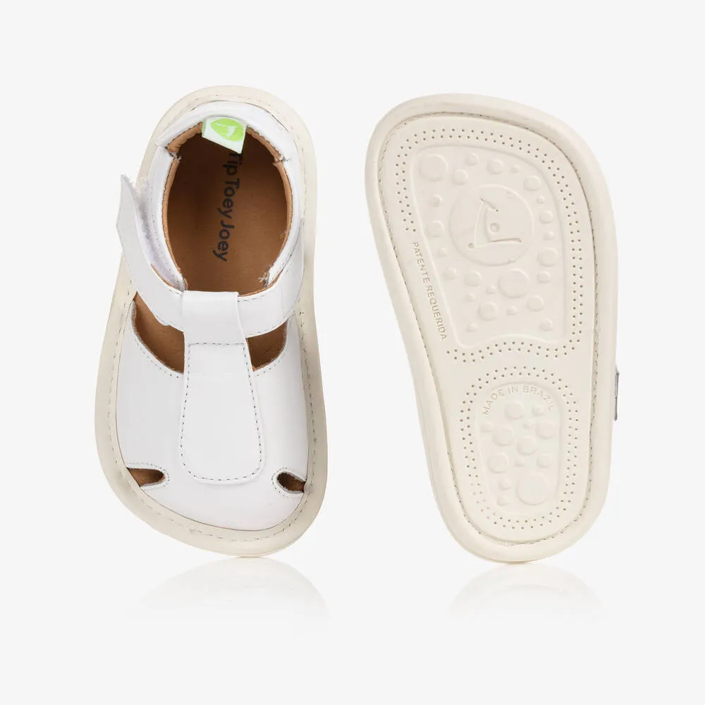 White Leather Baby Sandals